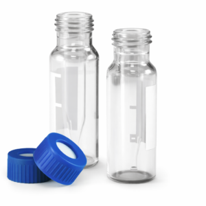 Vial Kit, QSERT 200 μL Clear Glass w/Screw Caps, Non-slit Silicone/PTFE Septa, 100/pk